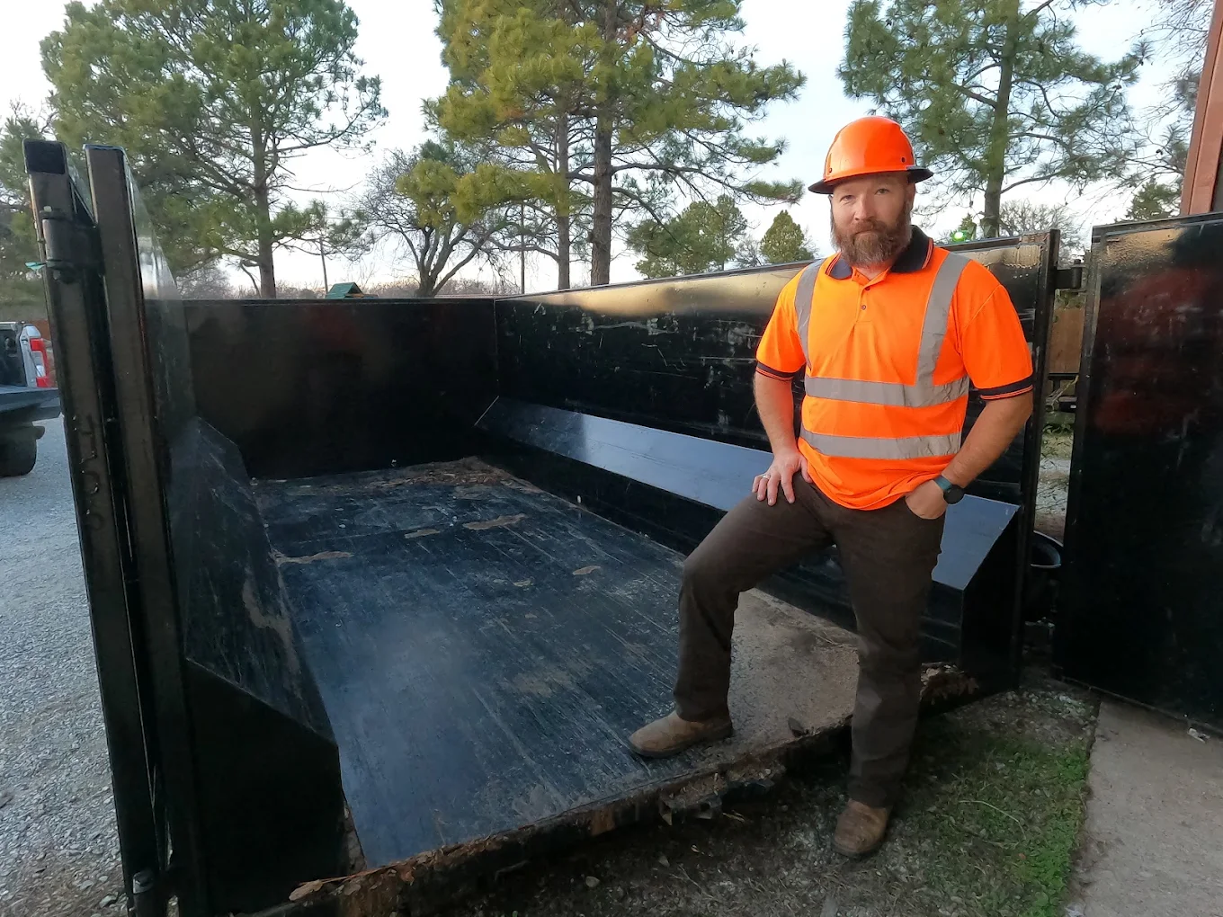 Gentry Dumpster Rentals bins staged at the yard in Sherman TX