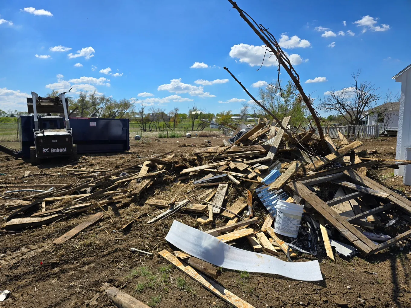 Gentry Dumpster Rentals dumpster delivered on a job in Denton County, TX