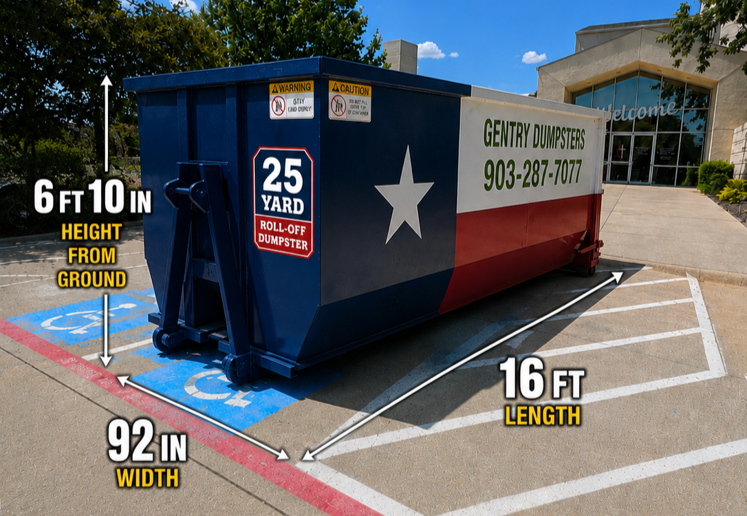 Gentry Dumpster Rentals 25 yard roll-off dumpster